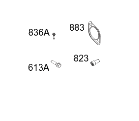 Exhaust Group Diagram and Parts List for 33S877-0039-G1 200000 - 399999 Briggs and Stratton Engine